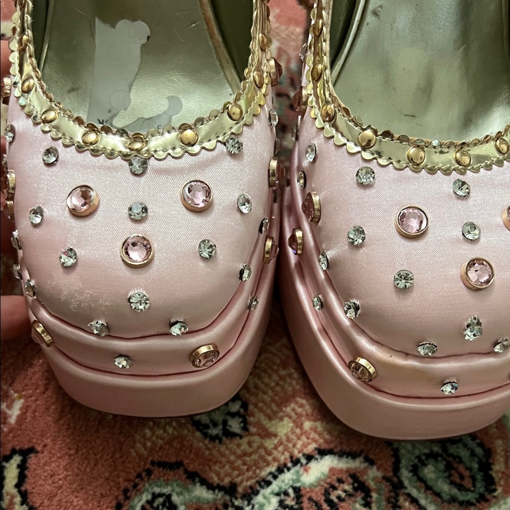 Azalea Wong, Clea satin pump in Pink Embellished Women's Shoes - Picture 13 of 14